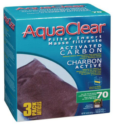 Picture of AquaClear 70 Activated Carbon Inserts, Aquarium Filter Replacement Media, 3-Pack, A1386