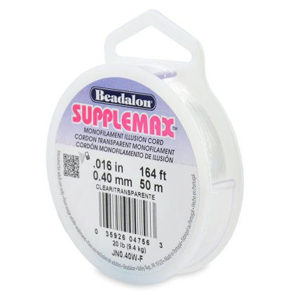 Picture of Beadalon Supplemax 0.40 mm (0.016") Nylon Bead Stringing Material, 50 m (164 ft), Clear Monofilament Illusion Cord