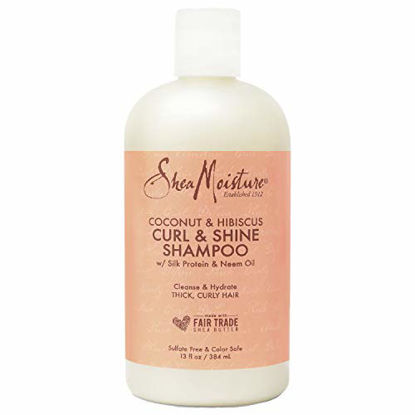 Picture of SheaMoisture Curl and Shine Coconut Shampoo for Curly Hair Coconut and Hibiscus Paraben Free Shampoo 13 oz