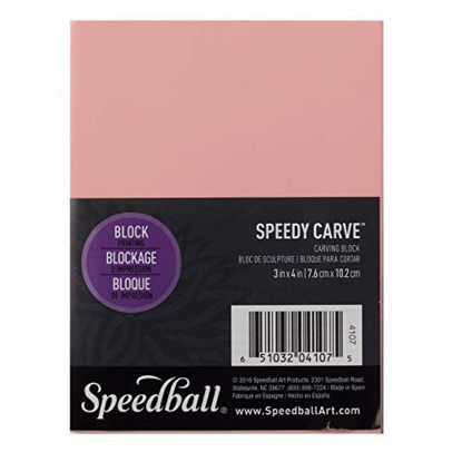 Picture of Speedball Speedy-Carve Block Printing Carving Block, Rectangle, Pink, 3 x 4 Inches