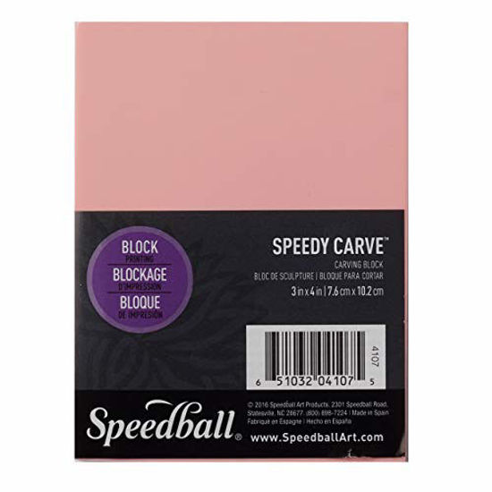 Picture of Speedball Speedy-Carve Block Printing Carving Block, Rectangle, Pink, 3 x 4 Inches