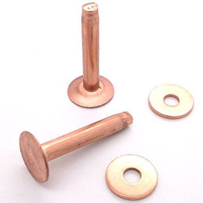 Picture of 1" Pack Of 50 #9 Copper Rivets & Burrs