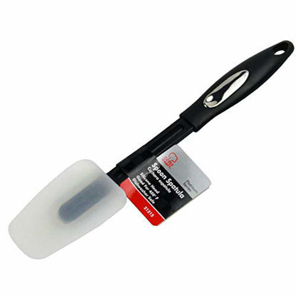 Picture of Chef Craft 1-Piece High Temperature Silicone Spoon Spatula, Black Handle with Clear Spatula, 12-1/4-Inch