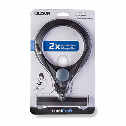Picture of Carson LumiCraft LED Lighted Hands-Free 2x Magnifier with 4x Spot Lens &amp; Neck Cord (LC-15)