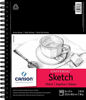 Picture of Canson 702-192 Universal Sketch Pad, Side Wire Bound, 9" x 12", White