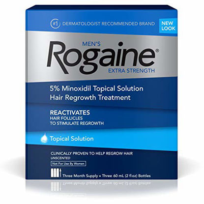 Picture of Rogaine Mens Regrowth X-Strength 5 Percent Unscented 3-60ml (2fl oz) bottles