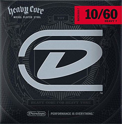 Picture of Dunlop DHCN1060 Heavy Core Nickel Wound Guitar Strings, Heavy, .010-.060, 7 Strings/Set