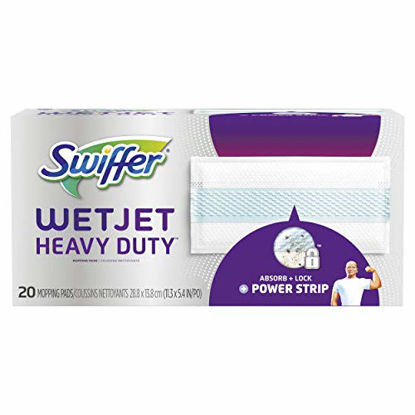 Picture of Swiffer Wetjet Heavy Duty Mop Pad Refills for Floor Mopping and Cleaning, All Purpose Multi Surface Floor Cleaning Product, 20 Count (Packaging May Vary)