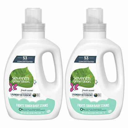 Picture of Seventh Generation Concentrated Baby Laundry Detergent, Fresh Scent, 40 Fl Oz, Pack of 2