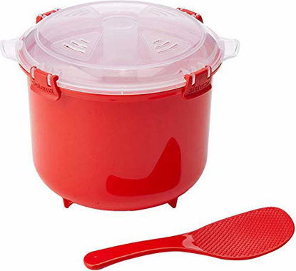 Picture of Sistema Microwave Collection Rice Cooker, 87.2 oz./2.6 L, Red