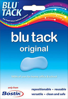 Picture of 2 x Bostik Blu Tack Mastic Adhesive Putty Non Toxic Blue approx 60g 801103