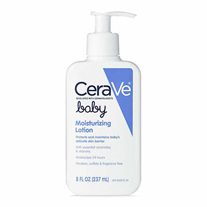 Picture of CeraVe Baby Lotion | Gentle Baby Skin Care with Hyaluronic Acid | Paraben and Fragrance Free | 8 Ounce
