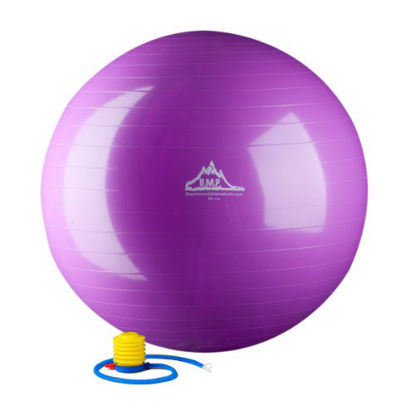 Picture of Black Mountain Products 2000-Pound Anti Burst Exercise Stability Ball with Pump, Purple, 55cm