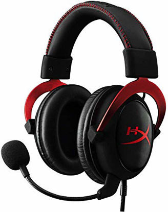 Picture of HyperX Cloud II - Gaming Headset, 7.1 Surround Sound, Memory Foam Ear Pads, Durable Aluminum Frame, Detachable Microphone, Works with PC, PS4, Xbox One - Red