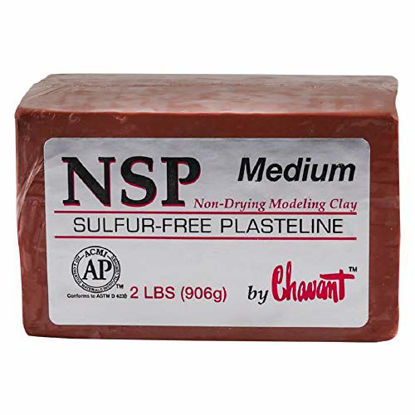 Picture of Chavant NSP Medium - 2 Lbs. Professional Oil Based Sulfur Free Sculpting Clay- Brown