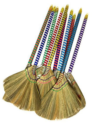 Picture of Caravelle Choi Bong Co Vietnam Hand Made Straw Soft Broom with Colored Handle 12" Head Width, 40" Overall Length -1pc