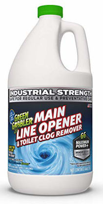 Picture of Green Gobbler Ultimate Main Drain Opener + Drain Cleaner + Hair Clog Remover - 64 oz (Main Lines, Sinks, Tubs, Toilets, Showers, Kitchen Sinks)