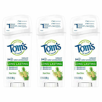 Picture of Tom's of Maine Long-Lasting Aluminum-Free Natural Deodorant for Women, Tea Tree, 2.25 oz. 3-Pack