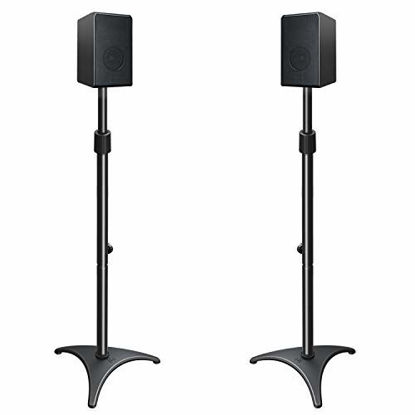 Picture of Mounting Dream Height Adjustable Speaker Stands Mounts, One Pair Floor Stands, Heavy Duty Base Extendable Tube, 11 lbs Capacity Per Stand, 35.5-48" Height Adjustment MD5401 (Speakers Not Included)