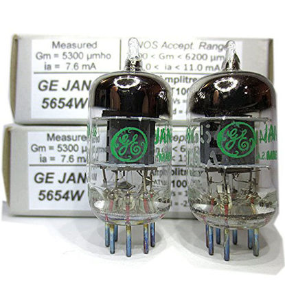 Picture of Riverstone Audio - Tested/Matched Pair (2 Tubes) 7-Pin GE JAN 5654W Fully-Tested Vacuum Tubes - Upgrade for 6AK5 / 6J1 / 6J1P / EF95 - GE 5654W Platinum Grade Pair