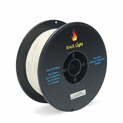 Picture of EricX Light Zinc Core Candle Wick 225ft Spool Specialize for Votive or Container Candle Making,Large