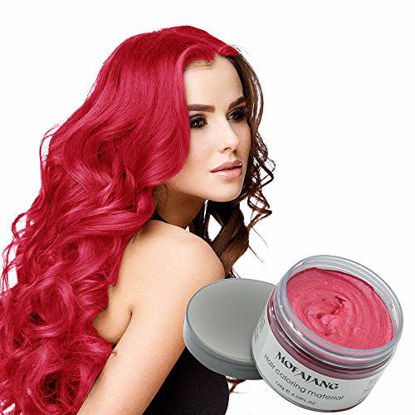 Picture of MOFAJANG Natural Hair Wax Color Styling Cream Mud, Adofect Natural Hairstyle Dye Pomade, Temporary Hairstyle Cream 4.23 oz, Hairstyle Wax for Men and Women, Pink