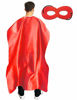 Picture of Adult Superhero Cape and Mask for Man and Woman - Dress Up Superhero Costume for Party or Vacation Bibble School (Red)