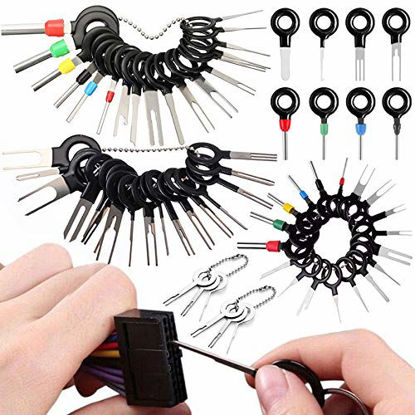 Picture of Vignee 60pcs Terminal Removal Tool kit,Pins Terminals Puller Repair Removal Tools for Car Pin Extractor Electrical Wiring Crimp Connectors,Key Extractor Connector Depinning Tool Set
