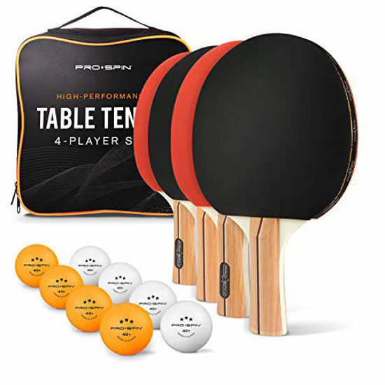 GetUSCart PRO SPIN Ping Pong Paddles HighPerformance 4Player Set