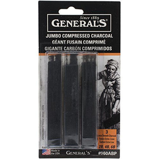 Picture of General Pencil 960ABP Generals Jumbo Charcoal 3 ASST STK, Multicolor