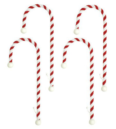 Picture of Haute Decor CC0402R Candy Cane Stocking Holder, 4-Pack, Classic Red and White