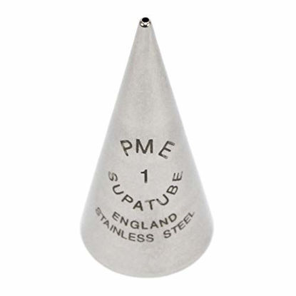 Picture of PME Seamless Stainless Steel Supatube Decorating Tip, Writer #1, Standard, Silver