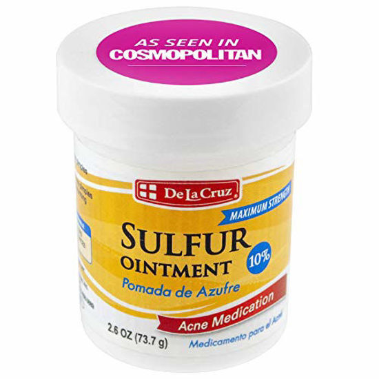 GetUSCart- De La Cruz 10% Sulfur Ointment Acne Treatment - Medication to  Clear Cystic Acne Pimples and Blackheads on Face and Body - Made in USA -  2.6 oz