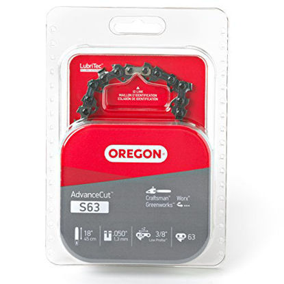 Picture of Oregon S63 AdvanceCut 18-Inch Chainsaw Chain, Fits Craftsman, Worx, Greenworks,Grey