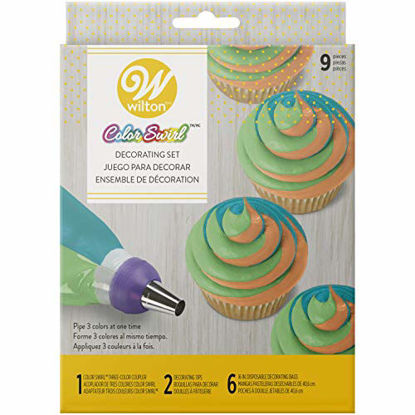 Picture of Wilton Color Swirl, 3-Color Piping Bag Coupler, 9-Piece Cake Decorating Kit
