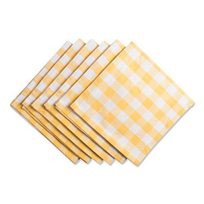 Picture of DII Checkered Collection Tabletop, Napkin Set, Yellow 6 Count