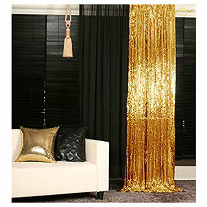 Picture of ShinyBeauty Gold-Sequin BACKDROP-2FTx8FT Sequin Photo Backdrop,Photo Booth Background,Sequence Christmas Backdrop Curtain