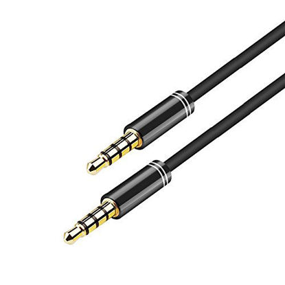 Picture of ARCHEER 3.5mm Male to Male Audio Cable 4 Pole Stereo Aux Cable/Auxiliary Cable/Aux Cord for Headphones, PS4, Smartphone, Tablets, Headset, PC, Laptop (5ft/1.5m)