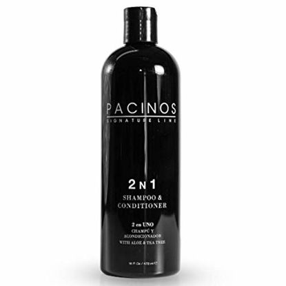 Picture of Pacinos 2-n-1 Shampoo and Conditioner with Aloe Vera and Tea Tree Extract - Hair Grooming with Strengthening and Conditioning Formula - 16 oz / 473 ml
