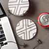 Picture of LIFVER Coasters for Drinks, Absorbent Coaster Set of 6 with Cork Base, Ceramic Drink Coasters for Cold Drinks Wine Glasses Cups Mugs, Grey-line