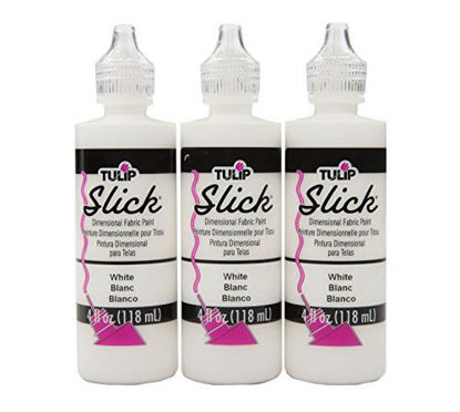 Picture of Tulip Dimensional Fabric Paint 4 oz Slick White 3 Pack, 3 Count