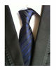 Picture of Secdtie Men Stripe Navy Blue Black Jacquard Woven Silk Tie Formal Necktie TW015