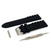 Picture of 24mm Black Straps Silky Soft Rubber Watch Bands for Fossil Watch and Most Diver Watch