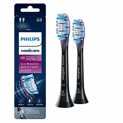 Picture of Genuine Philips Sonicare G3 Premium Gum Care Toothbrush Head, HX9052/95, 2-pk, Black