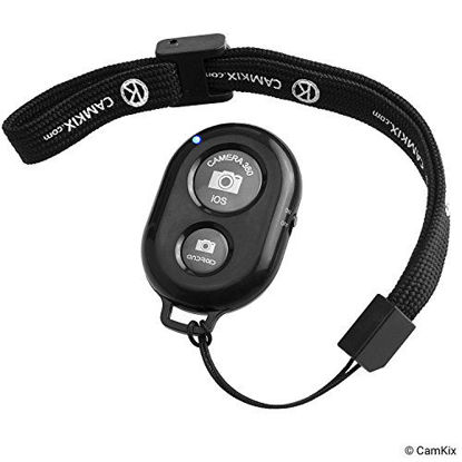 Picture of CamKix Wireless Bluetooth Camera Shutter Remote Control Clicker for Smartphones - Create Amazing Photos and Selfies - Compatible with All iOS and Android Devices with Bluetooth/Including Wrist Strap