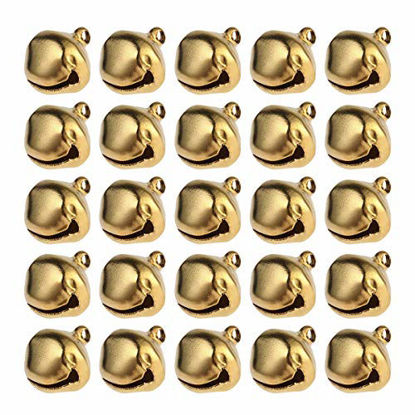 Picture of WINOMO Gold Gingle Bells Bulk for Jewelry Making and Christmas Tree Wedding Decoration 12mm 100PCS