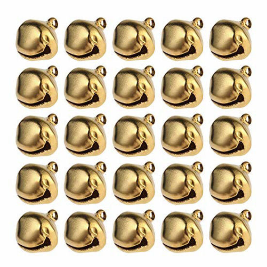 Picture of WINOMO Gold Gingle Bells Bulk for Jewelry Making and Christmas Tree Wedding Decoration 12mm 100PCS
