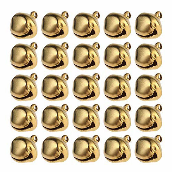 Picture of WINOMO Gold Gingle Bells Bulk for Jewelry Making and Christmas Tree Wedding Decoration 12mm 100PCS