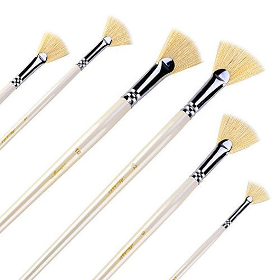 Paint Brushes 5 Pieces Fan Brush Paint Brush Artists Nylon Brushes For  Acrylic, Watercolor And Oil Painting