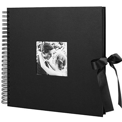 Picture of INNOCHEER 12x12 Inch Scrapbook Photo Album with Photo Opening, Wedding Guest Book, DIY Anniversary Travel Memory Scrapbooking, 80 Pages (40 Sheets)